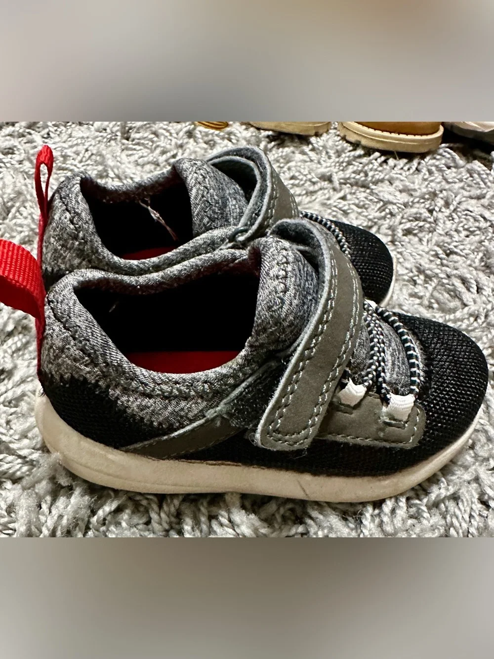Carter's Grey and Black Sneakers with Red Inner Lining